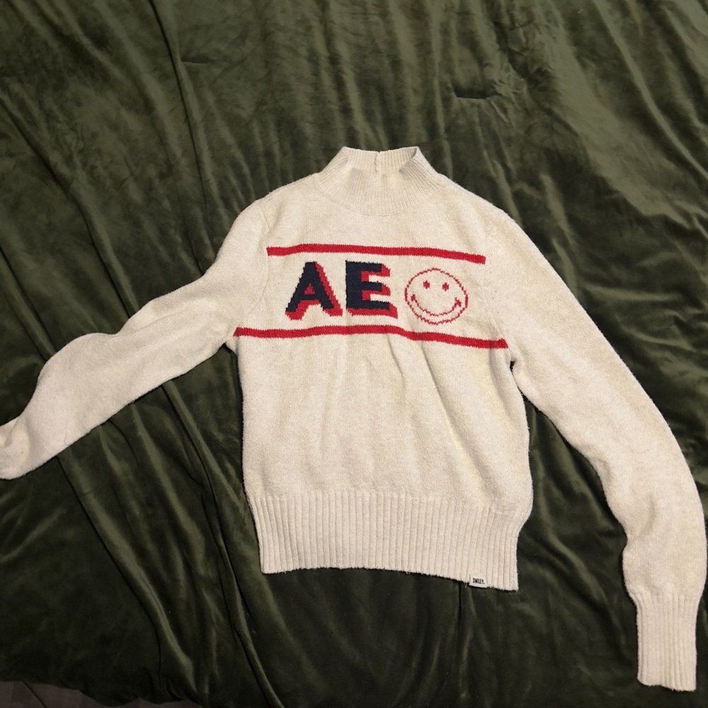 American Eagle Cream Knit Sweater
